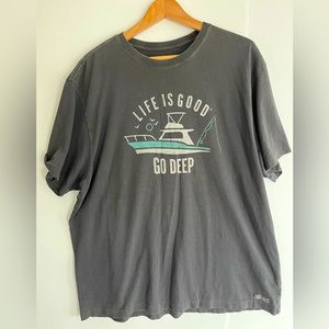 LIFE IS GOOD off black boat tee